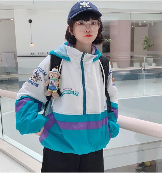 women's jackets 2021 autumn design casual loose women hooded coats basic zipper blue patch white cartoon letters embroidery outwear, Black;brown
women's jackets 2021 autumn design casual loose women hooded coats basic zipper blue patch white cartoon letters embroidery outwear, Black;brown