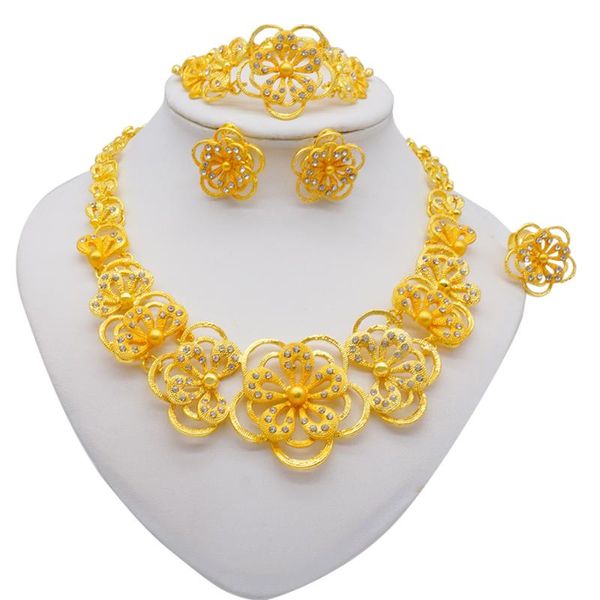 earrings & necklace dubai gold jewelry flowers sets for women african set bridal, Silver
earrings & necklace dubai gold jewelry flowers sets for women african set bridal, Silver
