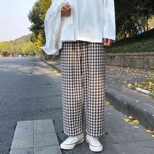 men's pants spring summer cotton plaid fashion retro casual wide-leg men streetwear hip-hop korean straight mens jqwc, Black
men's pants spring summer cotton plaid fashion retro casual wide-leg men streetwear hip-hop korean straight mens jqwc, Black