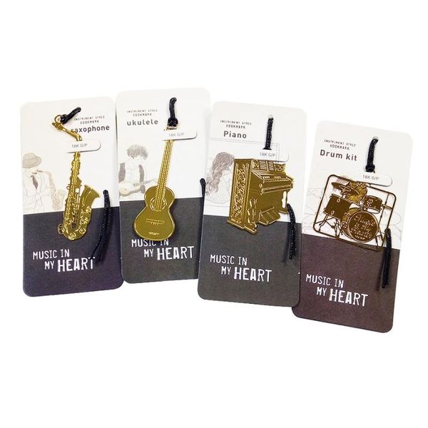 bookmark 50pcs/lotkawaii golden music bookmarks ukulele piano drum kit saxophone designs metal office school stationery supplies
bookmark 50pcs/lotkawaii golden music bookmarks ukulele piano drum kit saxophone designs metal office school stationery supplies
