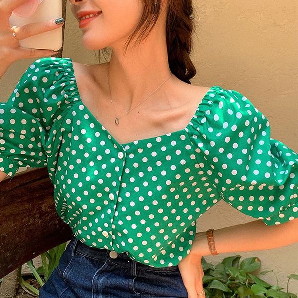 women's blouses & shirts korean deep v-neck green t-shirts womens casual slim pullover dot print puff sleeve shirt summer sweet blouse, White
women's blouses & shirts korean deep v-neck green t-shirts womens casual slim pullover dot print puff sleeve shirt summer sweet blouse, White