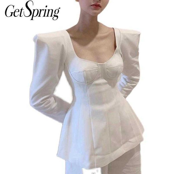 getspring women blouse temperament white shirt square collar long sleeve ladies fashion spring winter 210601
getspring women blouse temperament white shirt square collar long sleeve ladies fashion spring winter 210601