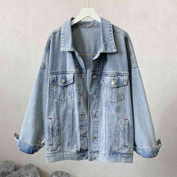 loose women's slim medium length used denim coat long sleeve top, Black;brown
loose women's slim medium length used denim coat long sleeve top, Black;brown