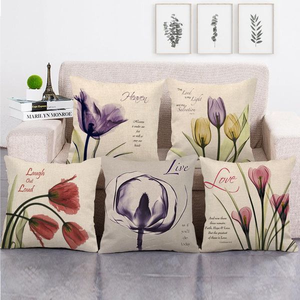 cushion/decorative pillow decorative watercolor tulip flowers pattern cushion covers fashion fresh soft linen cases for home sofa decor supp
cushion/decorative pillow decorative watercolor tulip flowers pattern cushion covers fashion fresh soft linen cases for home sofa decor supp