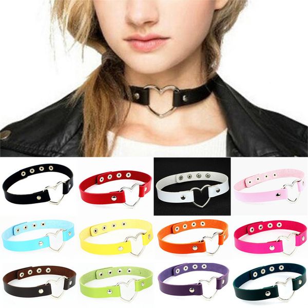 fashion gothic heart punk leather choker necklace 4 buttons can adjustable vintage charm chain collar necklaces women's jewelry wholesa, Silver
fashion gothic heart punk leather choker necklace 4 buttons can adjustable vintage charm chain collar necklaces women's jewelry wholesa, Silver