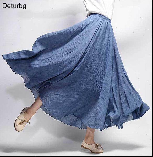 womens elegant high waist linen maxi skirt summer ladies casual elastic waist 2 layers saia feminina 20 colors sk53, Black
womens elegant high waist linen maxi skirt summer ladies casual elastic waist 2 layers saia feminina 20 colors sk53, Black