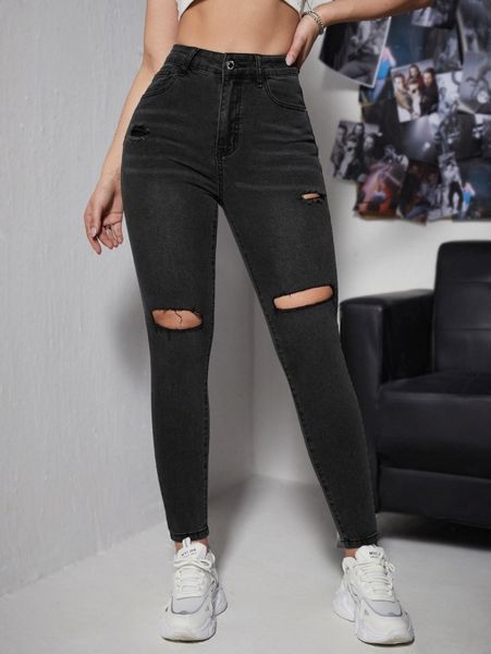 zipper fly ripped skinny jeans o0dk#, Blue