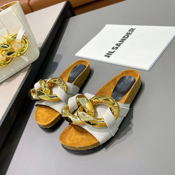 2021 spring and summer new metal chain slippers open toe leather women's sandal flat muller shoesluxury design ysj, Black
2021 spring and summer new metal chain slippers open toe leather women's sandal flat muller shoesluxury design ysj, Black