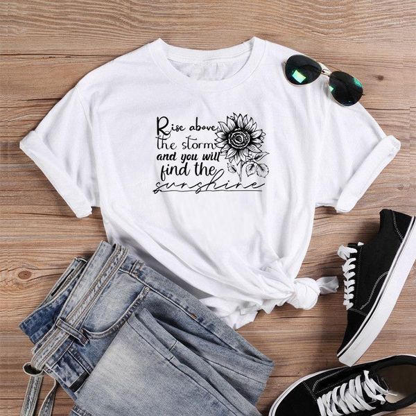 women's t-shirt rise above the storm sunflower cute funny 100% cotton grunge graphic fashion women casual quote tshirt tee, White
women's t-shirt rise above the storm sunflower cute funny 100% cotton grunge graphic fashion women casual quote tshirt tee, White