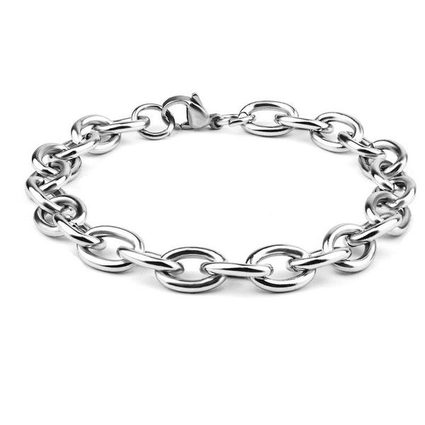 link, chain potcet stainless steel titanium bracelet cuban geometric fashion retro hip hop party jewelry, Black
link, chain potcet stainless steel titanium bracelet cuban geometric fashion retro hip hop party jewelry, Black