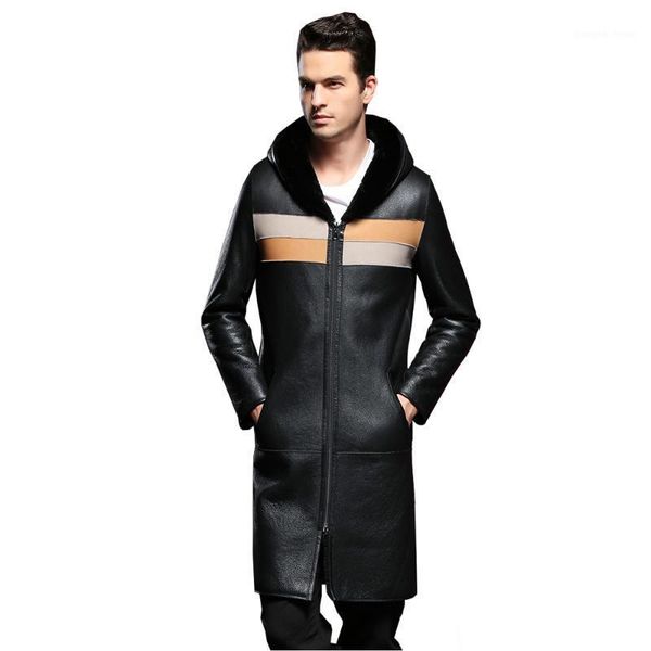 skin 100% sheep coat both size to wear genuine shearling male smart casual jacket autumn winter long trench men fur outwear men's leath, Black
skin 100% sheep coat both size to wear genuine shearling male smart casual jacket autumn winter long trench men fur outwear men's leath, Black