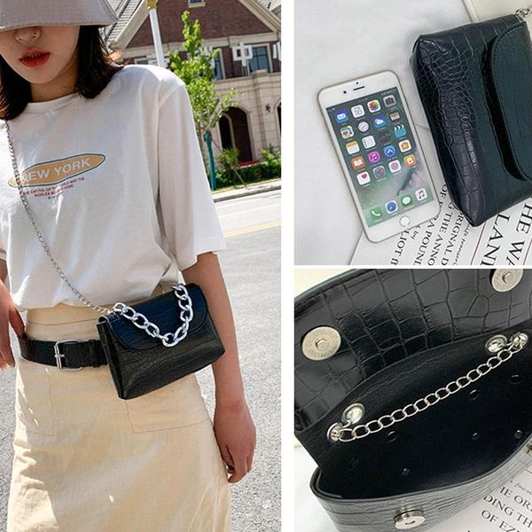 crocodile pattern black pu leather women's waist bag thick chain handle decorative square handbag a multipurpose mini shoulder bags
crocodile pattern black pu leather women's waist bag thick chain handle decorative square handbag a multipurpose mini shoulder bags