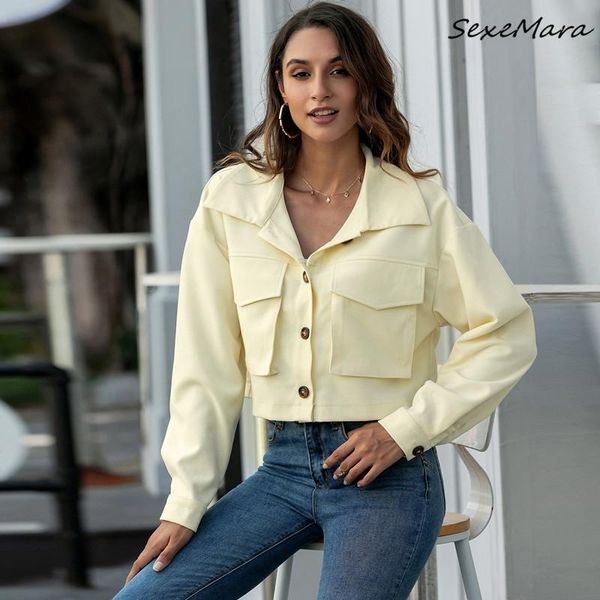 women's jackets 2021 autumn fashion women casual single breasted long sleeves short female, Black;brown
women's jackets 2021 autumn fashion women casual single breasted long sleeves short female, Black;brown
