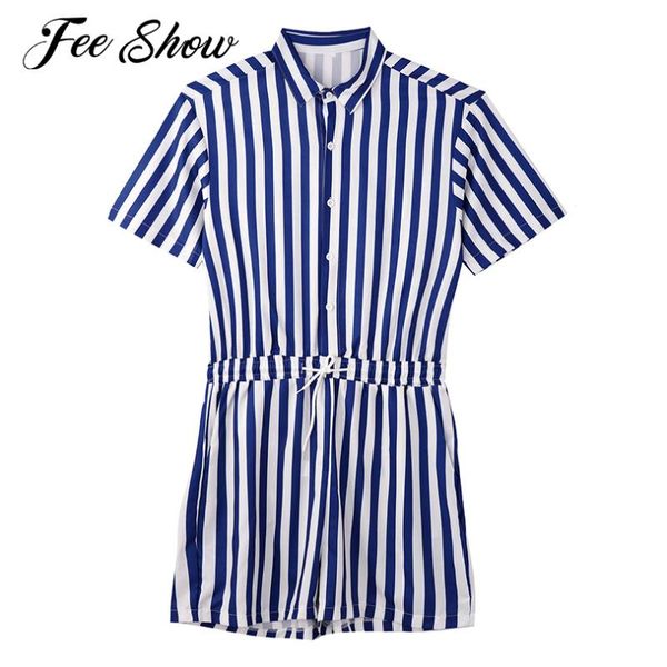 men's shorts man summer shirt jumpsuits short sleeves stripes elastic waist drawstring jumpsuit bodysuit sport workout gym casual wear, White;black
men's shorts man summer shirt jumpsuits short sleeves stripes elastic waist drawstring jumpsuit bodysuit sport workout gym casual wear, White;black
