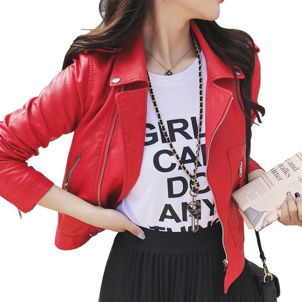 women's jackets 2021 fashion autumn street short washed pu leather jacket zipper bright colors ladies basic good quality, Black;brown
women's jackets 2021 fashion autumn street short washed pu leather jacket zipper bright colors ladies basic good quality, Black;brown