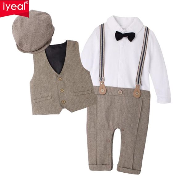 clothing sets iyeal gentleman kids baby boy for wedding party cotton fashion rompers + vest hat clothes, White
clothing sets iyeal gentleman kids baby boy for wedding party cotton fashion rompers + vest hat clothes, White