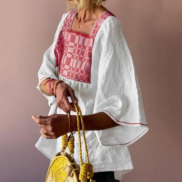women's blouses & shirts half sleeve casual t-shirt square neck comfy retro pattern print women blouse pullover top, White
women's blouses & shirts half sleeve casual t-shirt square neck comfy retro pattern print women blouse pullover top, White