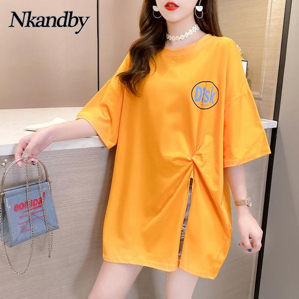 women's t-shirt summer casual loose t-shirts short sleeve split korean style t shirt large size letter printed streetwear femme, White
women's t-shirt summer casual loose t-shirts short sleeve split korean style t shirt large size letter printed streetwear femme, White
