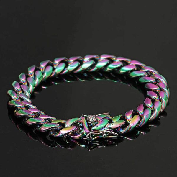 link, chain 12mm stainless steel color cuban chains bracelet titanium hand polished for men jewelry, Black
link, chain 12mm stainless steel color cuban chains bracelet titanium hand polished for men jewelry, Black