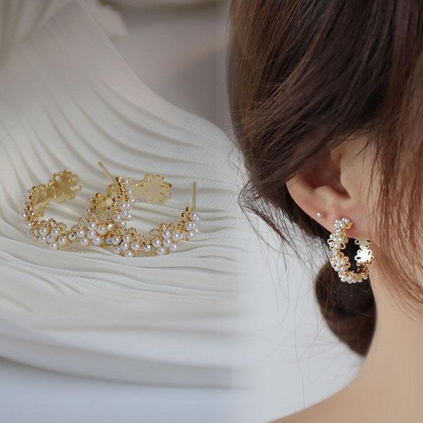hoop & huggie romantic lace pearl women earrings charm bella exquisite stud earring wedding accessories pendant jewelry, Golden;silver
hoop & huggie romantic lace pearl women earrings charm bella exquisite stud earring wedding accessories pendant jewelry, Golden;silver