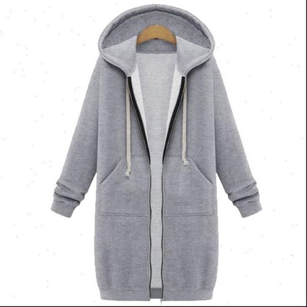 oversized 2021 autumn women casual long hoodies sweatshirt coat pockets zip up outerwear hooded jacket plus size, Black
oversized 2021 autumn women casual long hoodies sweatshirt coat pockets zip up outerwear hooded jacket plus size, Black