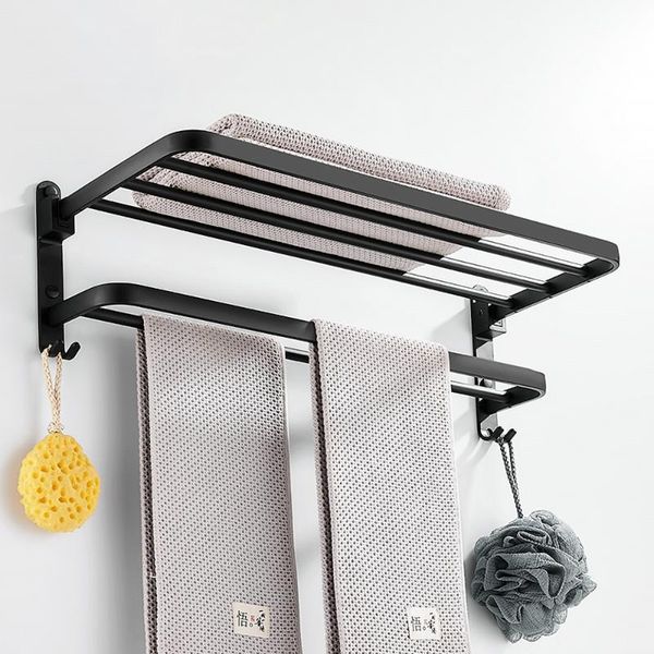 towel racks rack punch-shower holder bathroom accessories folding wall organizer hook hanger matte black aluminum storage shelf
towel racks rack punch-shower holder bathroom accessories folding wall organizer hook hanger matte black aluminum storage shelf