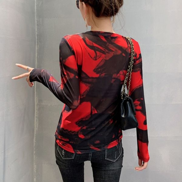 2021 fall winter european clothes t-shirt fashion v-neck mesh print women ropa mujer bottoming long sleeve tees new t08626l xtka, White
2021 fall winter european clothes t-shirt fashion v-neck mesh print women ropa mujer bottoming long sleeve tees new t08626l xtka, White