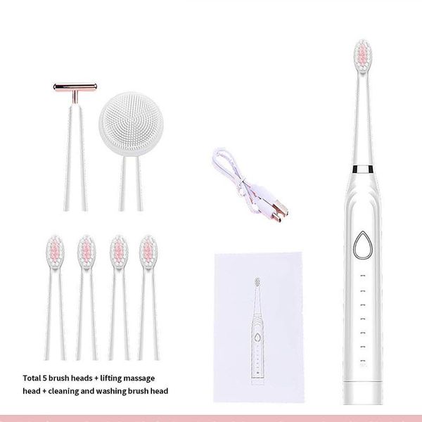 smart electric toothbrush usb rechargeable ipx7 waterproof 6 mode travel with 5 brush head gift
smart electric toothbrush usb rechargeable ipx7 waterproof 6 mode travel with 5 brush head gift