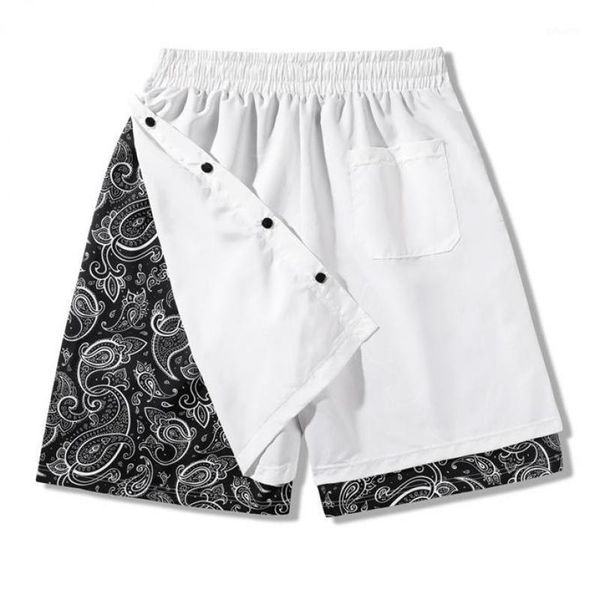 men's shorts summer side-breasted pants five-point solid color outdoor sports and leisure loose overalls, White;black
men's shorts summer side-breasted pants five-point solid color outdoor sports and leisure loose overalls, White;black