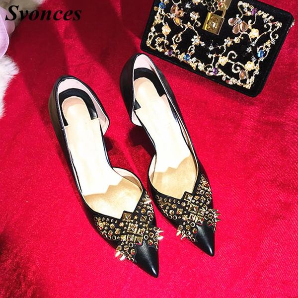 dress shoes svonces rivet high heels 8cm pointed toe women black leather studded party pumps lady
dress shoes svonces rivet high heels 8cm pointed toe women black leather studded party pumps lady