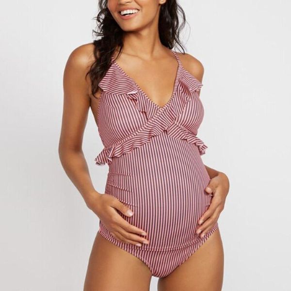 women's swimwear stripe print one piece swimsuit women maternity ruffle swimming suit for pregnancy summer beachwear traje de bano, White;black
women's swimwear stripe print one piece swimsuit women maternity ruffle swimming suit for pregnancy summer beachwear traje de bano, White;black