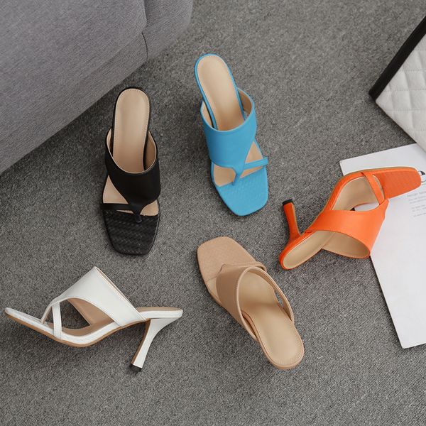 new 2021 summer pu leather women slippers outdoor elegant ladies slides sandals thin high heels slip on flip flops shoes blue uz9a, Black
new 2021 summer pu leather women slippers outdoor elegant ladies slides sandals thin high heels slip on flip flops shoes blue uz9a, Black