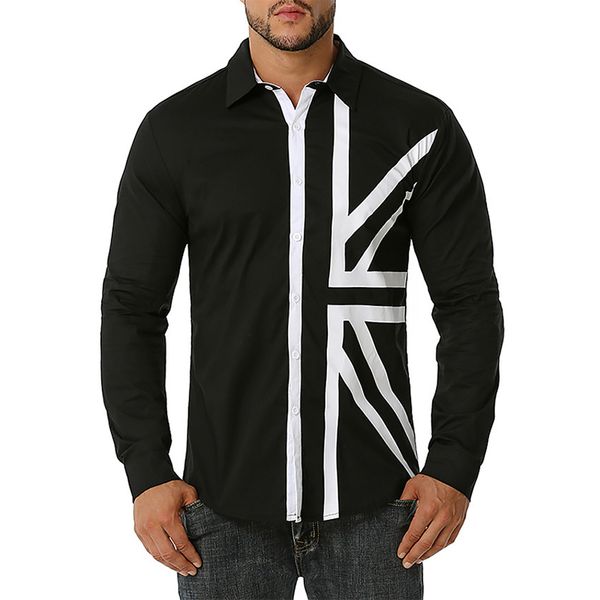 flag pattern men's long-sleeved shirt comfortable fit fashion retro style travel office entertainment, White;black
flag pattern men's long-sleeved shirt comfortable fit fashion retro style travel office entertainment, White;black
