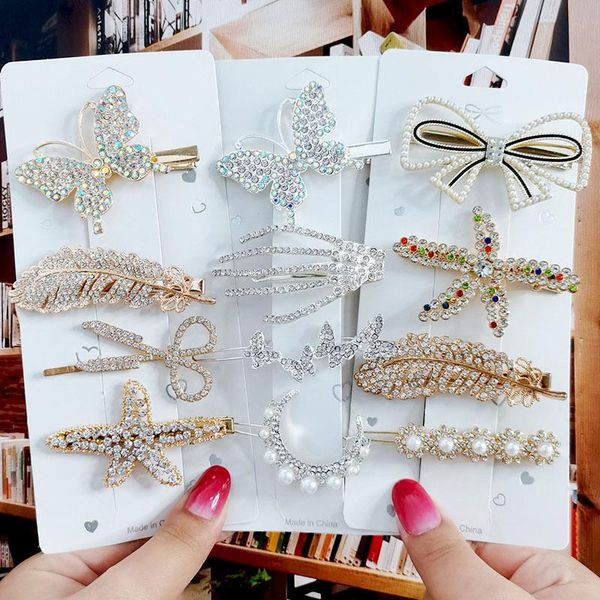 hair clips & barrettes 2021 crystal pearls set vintage feather starfish hairpins for women geometric fashion accessories, Golden;silver
hair clips & barrettes 2021 crystal pearls set vintage feather starfish hairpins for women geometric fashion accessories, Golden;silver
