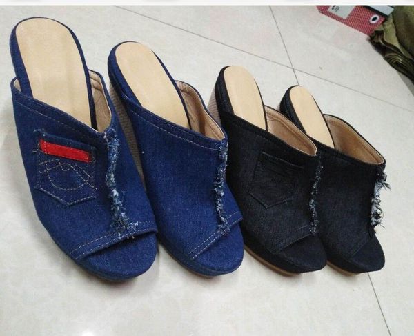 dress shoes women sandals female woman summer wedge comfortable ladies slip-on flat sandalias denim platform wedges high heel, Black
dress shoes women sandals female woman summer wedge comfortable ladies slip-on flat sandalias denim platform wedges high heel, Black