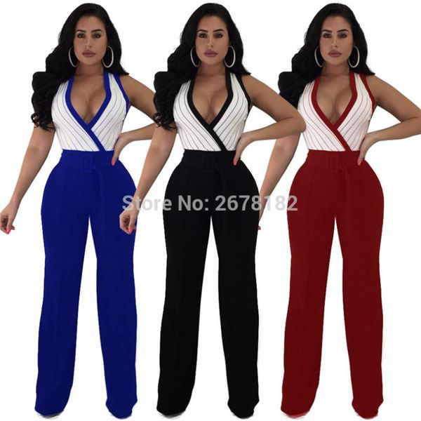 women's jumpsuits & rompers women sleeveless deep v-neck patchwork striped long straight pants beach bodycon party club, Black;white
women's jumpsuits & rompers women sleeveless deep v-neck patchwork striped long straight pants beach bodycon party club, Black;white
