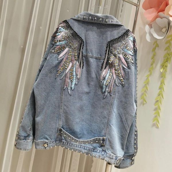 women's jackets rebite asas do punk casacos feminino casual bordado denim jaqueta 2021 sprint curto casaco jaquetas para mulher manga, Black;brown
women's jackets rebite asas do punk casacos feminino casual bordado denim jaqueta 2021 sprint curto casaco jaquetas para mulher manga, Black;brown