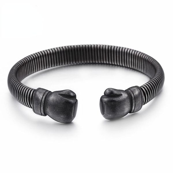 bangle hip hop opening boxing gloves cuff for men stainless steel oxidized dark matte mesh chain bracelet & jewelry, Black
bangle hip hop opening boxing gloves cuff for men stainless steel oxidized dark matte mesh chain bracelet & jewelry, Black