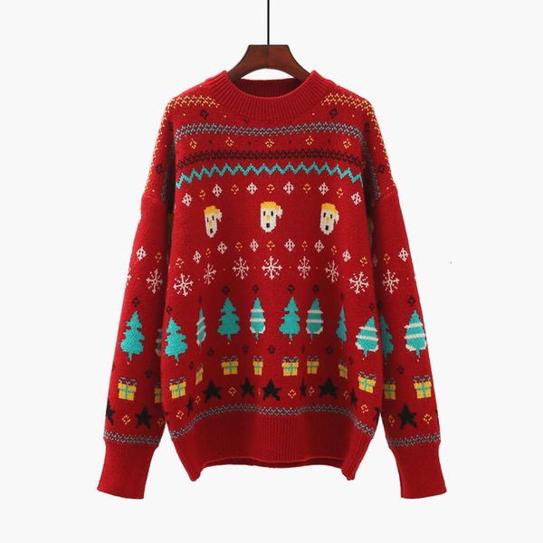 christmas sweater girl's pullover winter 2020 new korean style student's loose and thickened t-shirt, White;black
christmas sweater girl's pullover winter 2020 new korean style student's loose and thickened t-shirt, White;black