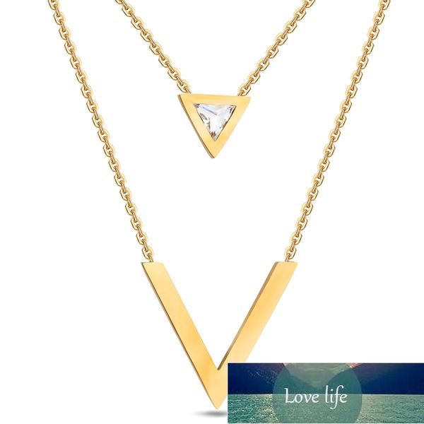 niba gold-color double v shape necklace for women geometric triange cubic zirconia pendant & necklace trendy collier factory price expert de, Silver
niba gold-color double v shape necklace for women geometric triange cubic zirconia pendant & necklace trendy collier factory price expert de, Silver