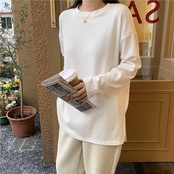 white basic brief new arrival t-shirt 2021 korean solid loose stylish women all match casual female t-shirts oyd5 
white basic brief new arrival t-shirt 2021 korean solid loose stylish women all match casual female t-shirts oyd5