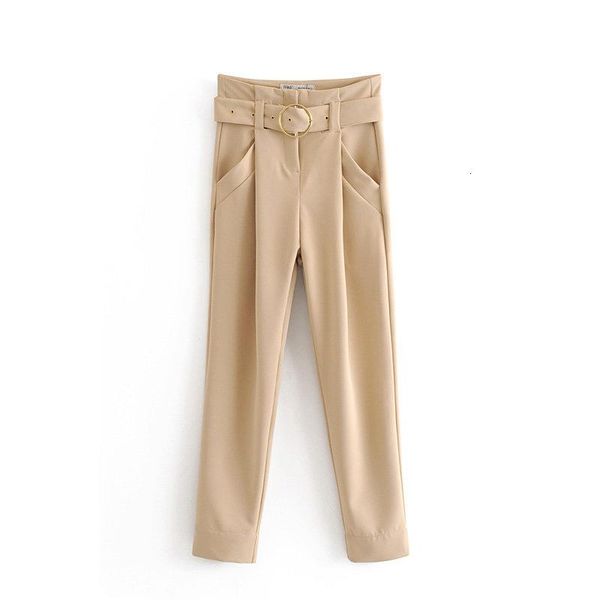 women's pants & capris women high khaki waist with belt elegant lady office solid suit fashion bottoms female full length pleated trous, Black;white
women's pants & capris women high khaki waist with belt elegant lady office solid suit fashion bottoms female full length pleated trous, Black;white