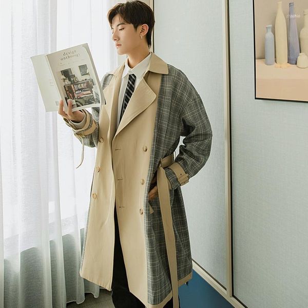 / men's wear autumn plaid split printted trech long coat male's korean style loose knee-length oversize windbreaker 9y39311, Tan;black
/ men's wear autumn plaid split printted trech long coat male's korean style loose knee-length oversize windbreaker 9y39311, Tan;black