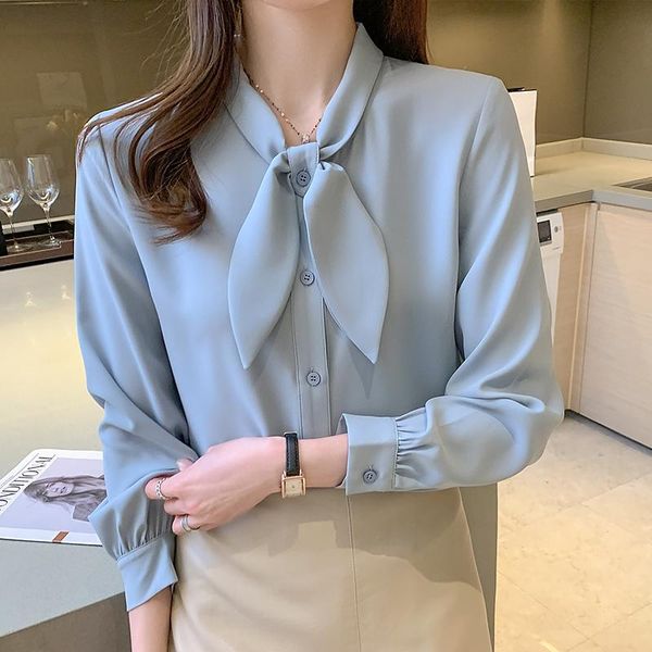 women's blouses & shirts for long sleeve chiffon 2021 spring ladies bow solid casual blusas female white button blouse clothing 0134
women's blouses & shirts for long sleeve chiffon 2021 spring ladies bow solid casual blusas female white button blouse clothing 0134