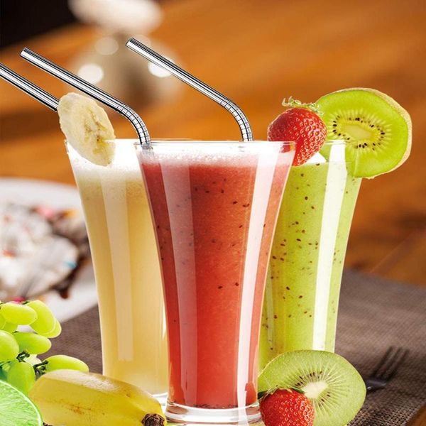 drinking straws 4pcs reusable straw set straight bent 304 stainless steel metal with cleaner brush bar accessories
drinking straws 4pcs reusable straw set straight bent 304 stainless steel metal with cleaner brush bar accessories