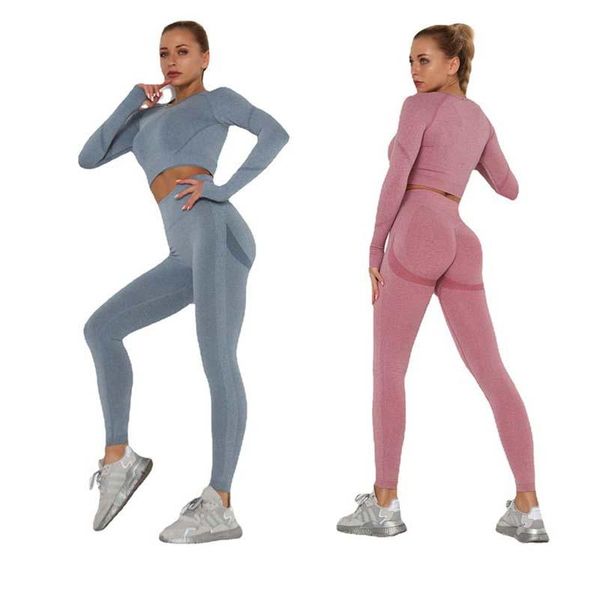 yoga outfit women's sportswear seamless set gym clothing sports suits fitness long sleeve crop high waist leggings
yoga outfit women's sportswear seamless set gym clothing sports suits fitness long sleeve crop high waist leggings
