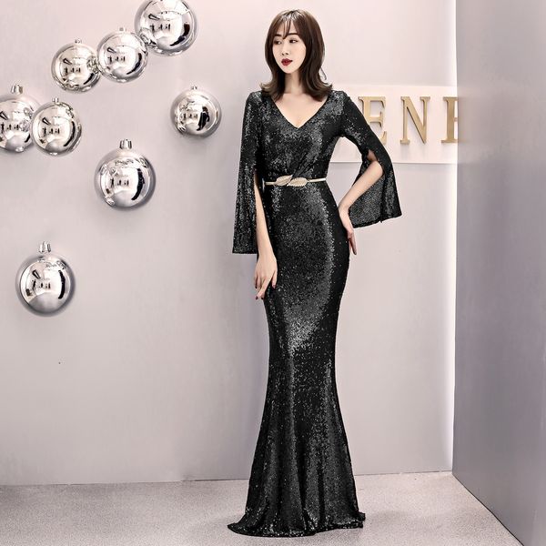 robe de soiree luxury sequined wedding fishtail black gold party occasion elegant formal evening dress rh8b, Black;gray
robe de soiree luxury sequined wedding fishtail black gold party occasion elegant formal evening dress rh8b, Black;gray