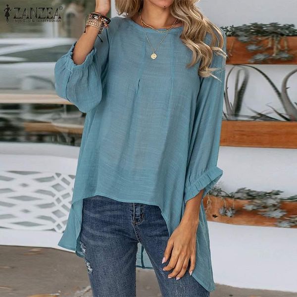 women's blouses & shirts female women asymmetrical blusas 3/4 sleeve o neck loose blouse autumn casual ruffle shirt vintage plea, White
women's blouses & shirts female women asymmetrical blusas 3/4 sleeve o neck loose blouse autumn casual ruffle shirt vintage plea, White