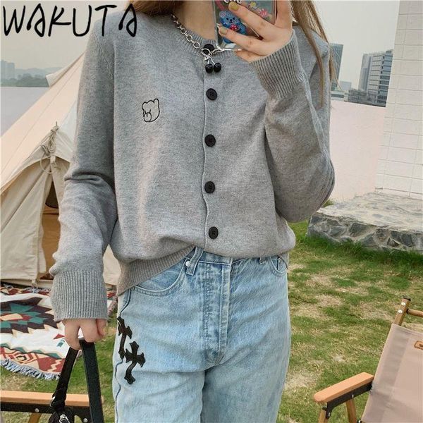 women's knits & tees wakuta bear cardigan autumn thin kawaii sweet sweater japan women fashion 3 colors long sleeve knitted all match, White
women's knits & tees wakuta bear cardigan autumn thin kawaii sweet sweater japan women fashion 3 colors long sleeve knitted all match, White