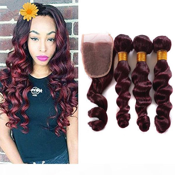 99j wine red 3bundles indian hair with 1pc lace closure 4*4 part loose wave burgundy weaves with 4*4 lace closure, Black;brown
99j wine red 3bundles indian hair with 1pc lace closure 4*4 part loose wave burgundy weaves with 4*4 lace closure, Black;brown